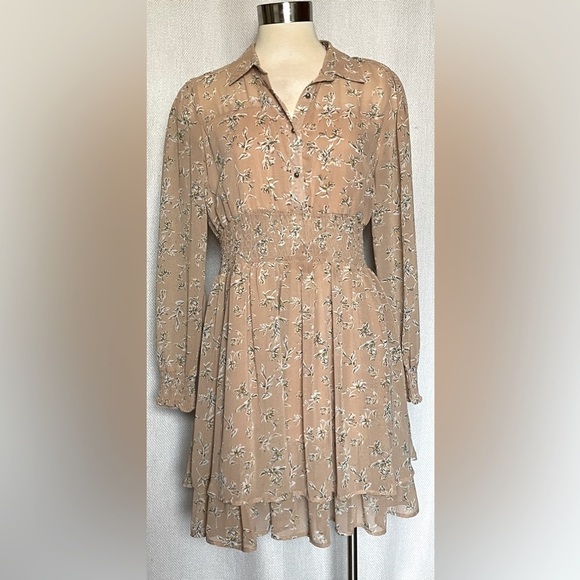 by chapter Dresses & Skirts - By Chapter tan floral dress.